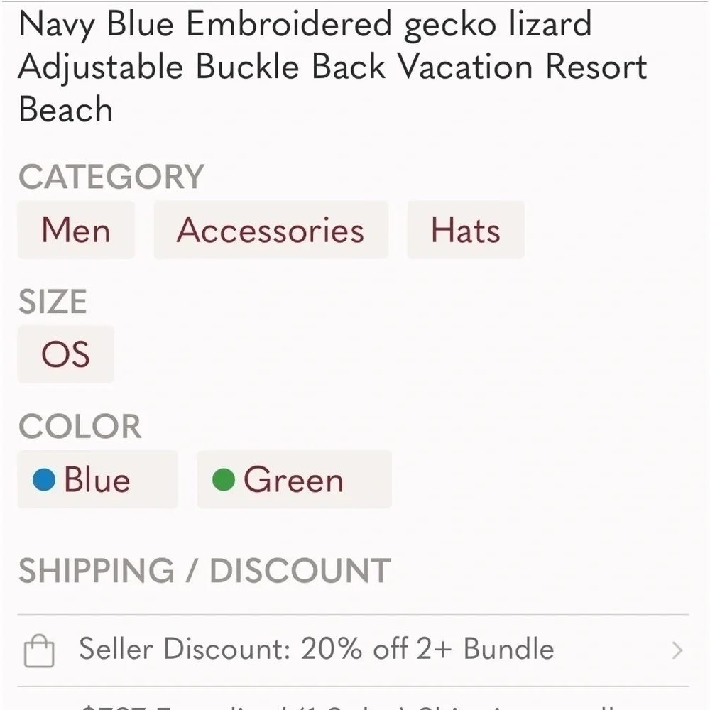 Ku-Ho Cozumel Lizard Art Adjustable Travel Cap
